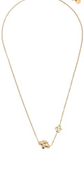 Colar Abelha Rhinestone em Aço com banho de ouro 14k.