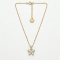 Colar Borboleta Sparkle em Aço com Zircónias y banho de ouro 14k.